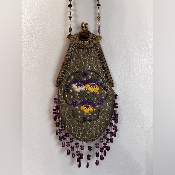 Wayne Kleski beaded kiss lock flapper bag 1920’s - Picture 5 of 6